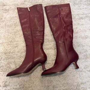 Elegant Burgundy Knee-High Boots